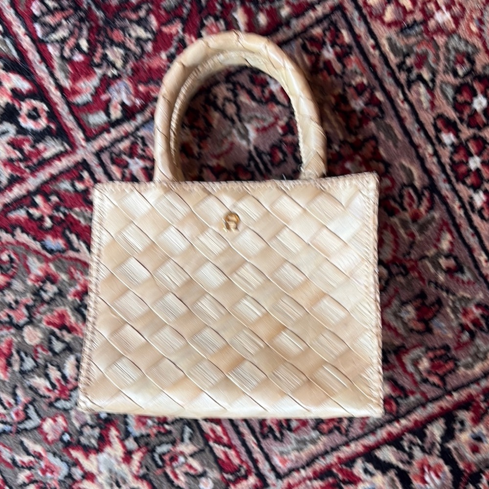 Etienne Aigner Cream Woven Tote Bag